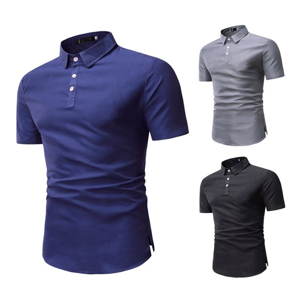 2021 summer casual fashion new three button lapel solid color slim large size simple short sleeve men's polo shirt, White;black
2021 summer casual fashion new three button lapel solid color slim large size simple short sleeve men's polo shirt, White;black