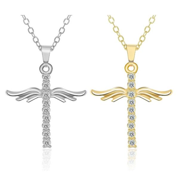 pendant necklaces vintage fashion statement angel necklace for women cross chain choker jewelry punk accessories, Silver
pendant necklaces vintage fashion statement angel necklace for women cross chain choker jewelry punk accessories, Silver