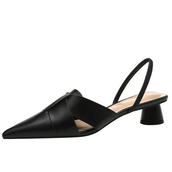 sandals 2021 summer's pointed heel belt with back strap of small button thick fairy sandal, Black
sandals 2021 summer's pointed heel belt with back strap of small button thick fairy sandal, Black