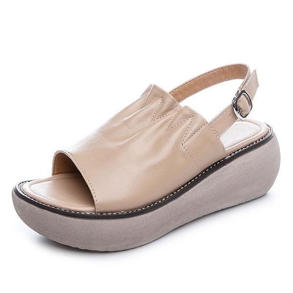 sandals female fashion handmade summer shoes for women genuine cow leather open toe pleated wedges platform casual mujer, Black
sandals female fashion handmade summer shoes for women genuine cow leather open toe pleated wedges platform casual mujer, Black