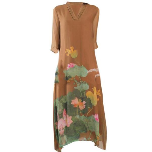 casual dresses 2021 spring summer chiffon loose v-neck long dress elegant vestid printed silk womeno re2307, Black;gray
casual dresses 2021 spring summer chiffon loose v-neck long dress elegant vestid printed silk womeno re2307, Black;gray