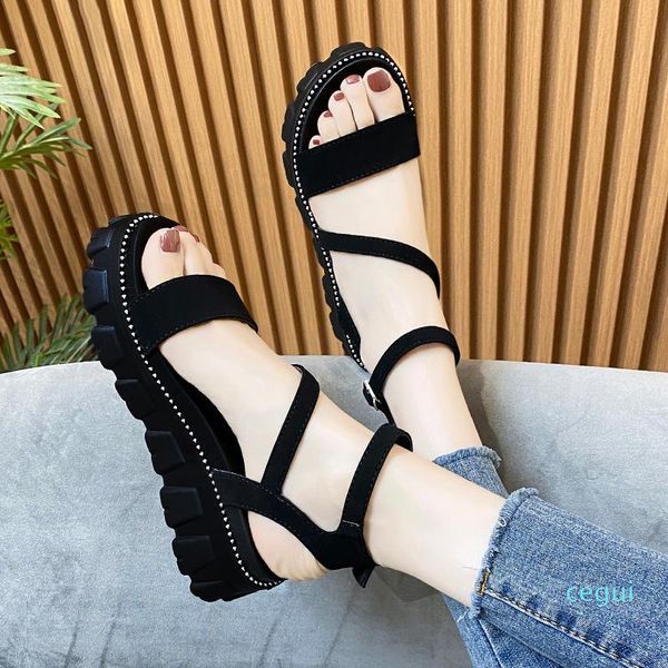 sandals 2021 summer retro women's sewing women casual wedge shoes woman lady buckle strap hook loop soft platform female, Black
sandals 2021 summer retro women's sewing women casual wedge shoes woman lady buckle strap hook loop soft platform female, Black