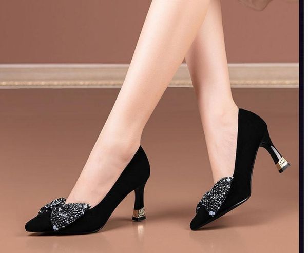 2021 spring and autumn shoes with new style high heel fine heel pointed end women's shoes@529, Black
2021 spring and autumn shoes with new style high heel fine heel pointed end women's shoes@529, Black