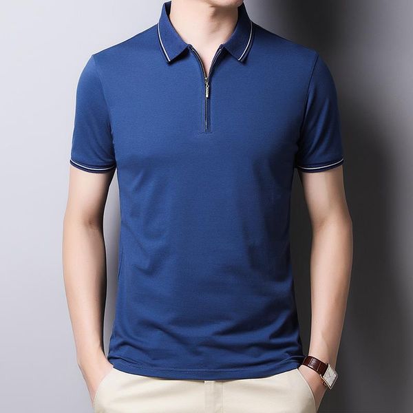 men's polos shirts men summer short sleeve solid color tee shirt homme slim fit zipper dress clothing t1050, White;black
men's polos shirts men summer short sleeve solid color tee shirt homme slim fit zipper dress clothing t1050, White;black