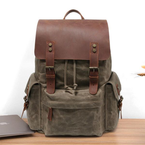 backpack vintage canvas leather for man big capacity fit 15" laprucksack school daypack large travel mochia
backpack vintage canvas leather for man big capacity fit 15" laprucksack school daypack large travel mochia