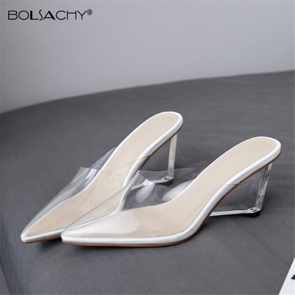 wedge jelly slippers pointed toe high heels women transparent perspex pumps shoes heel clear sandals size 33-41 white dress, Black
wedge jelly slippers pointed toe high heels women transparent perspex pumps shoes heel clear sandals size 33-41 white dress, Black