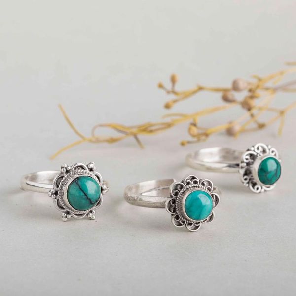 cluster rings nepal handmade ring 925 silver natural green turquis tibetan style old shining cute jewelry size woman girl gift, Golden;silver
cluster rings nepal handmade ring 925 silver natural green turquis tibetan style old shining cute jewelry size woman girl gift, Golden;silver