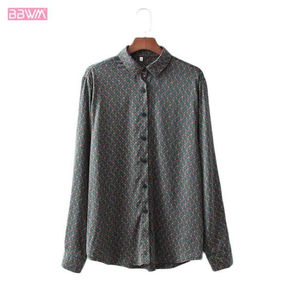 women lapel long sleeve geometric print t-shirt vintage fashion drape loose and casual chic female 210507, White
women lapel long sleeve geometric print t-shirt vintage fashion drape loose and casual chic female 210507, White