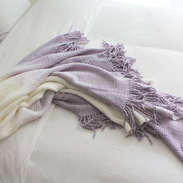 blankets gradient color tassel blanket simple purple office thin sofa bed outdoor travel beach towel 127x170cm
blankets gradient color tassel blanket simple purple office thin sofa bed outdoor travel beach towel 127x170cm