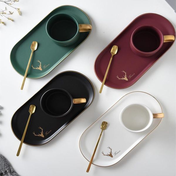 mugs coffee cup set saucer tray with spoon matte bronzing ceramic european style niche afternoon tea mug office kitchen utensils
mugs coffee cup set saucer tray with spoon matte bronzing ceramic european style niche afternoon tea mug office kitchen utensils