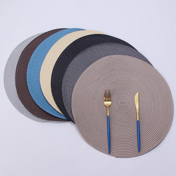 mats & pads 1pc round woven placemats pp waterproof dining table mat non-slip napkin disc bowl drink cup coasters kitchen decoration
mats & pads 1pc round woven placemats pp waterproof dining table mat non-slip napkin disc bowl drink cup coasters kitchen decoration