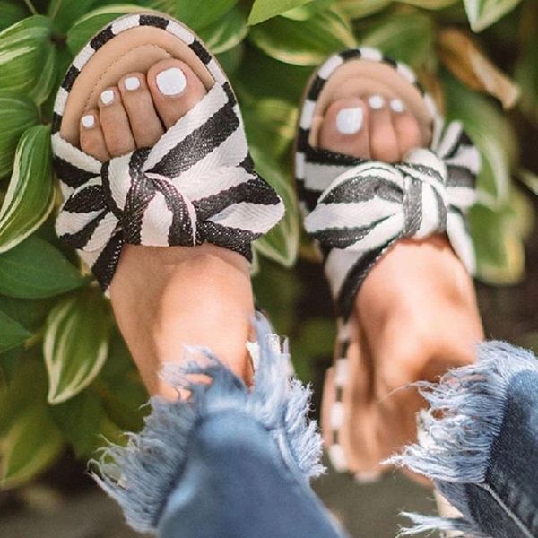 slippers summer women flat beach sandals striped bowknot ladies shoes open toe outdoor slides female flip flops, Black
slippers summer women flat beach sandals striped bowknot ladies shoes open toe outdoor slides female flip flops, Black