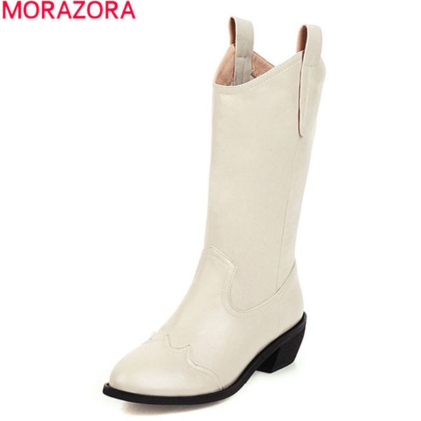 morazora mid calf boots med heels pointed toe ladies shoes autumn winter slip-on women boots black beige 210506
morazora mid calf boots med heels pointed toe ladies shoes autumn winter slip-on women boots black beige 210506