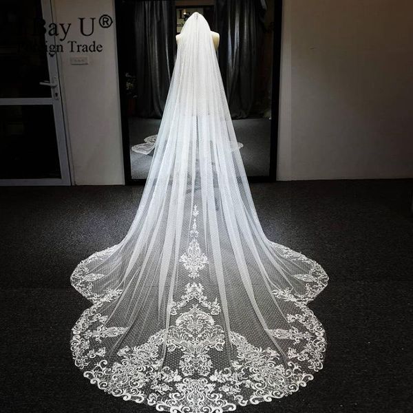 bridal veils long polka dot tulle luxury lace edge veil white ivory custom cathedal wedding with comb 1 tier accessories, Black
bridal veils long polka dot tulle luxury lace edge veil white ivory custom cathedal wedding with comb 1 tier accessories, Black
