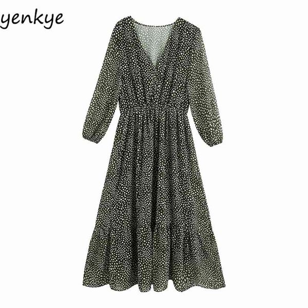 vintage polka dot dress women v neck three-quarter sleeve elastic waist a-line casual long elegant autumn chiffon 210514, Black;gray
vintage polka dot dress women v neck three-quarter sleeve elastic waist a-line casual long elegant autumn chiffon 210514, Black;gray