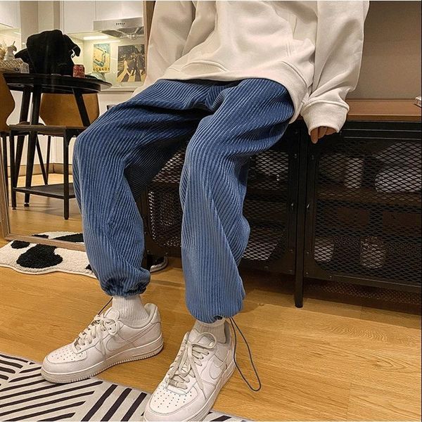 men's pants man casual tie leg straight woman corduroy solid color oversize trousers joggers warm korean streetwear, Black
men's pants man casual tie leg straight woman corduroy solid color oversize trousers joggers warm korean streetwear, Black