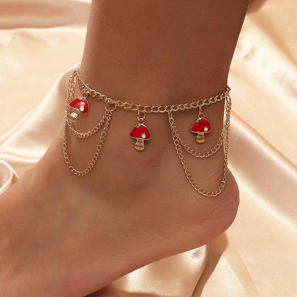 anklets multilayer tassel chain anklet fashion cute mushroom for women simple gold ankle bracelet bohemian beach jewelry, Red;blue
anklets multilayer tassel chain anklet fashion cute mushroom for women simple gold ankle bracelet bohemian beach jewelry, Red;blue