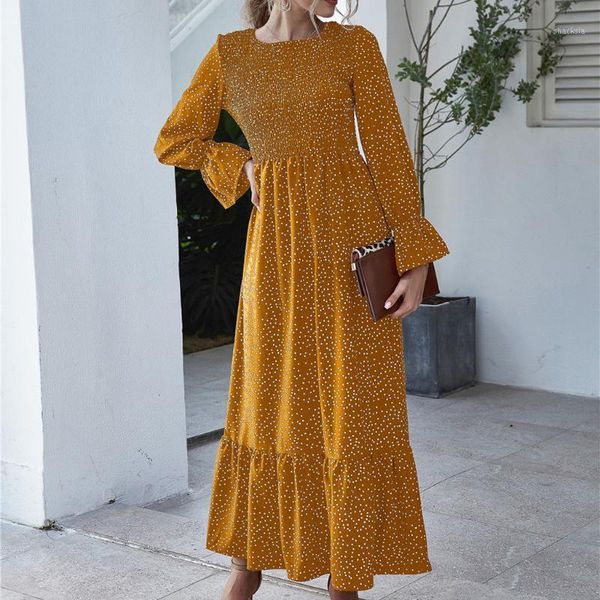 vintage ankle length dress women long sleeve dot&floral printed robe maxi casual vestidos largos elegantes para mujer dresses, Black;gray
vintage ankle length dress women long sleeve dot&floral printed robe maxi casual vestidos largos elegantes para mujer dresses, Black;gray