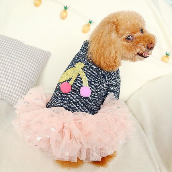 dog apparel autumn winter ruffle lace dress knitted sweater cherry pattern long sleeve pet coat jacket small clothes
dog apparel autumn winter ruffle lace dress knitted sweater cherry pattern long sleeve pet coat jacket small clothes