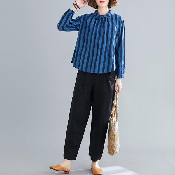 women 2 piece outfits striped button down long sleeves blouse elastic waist loose casual pant with pockets cotton linen 2pcs set women', White
women 2 piece outfits striped button down long sleeves blouse elastic waist loose casual pant with pockets cotton linen 2pcs set women', White