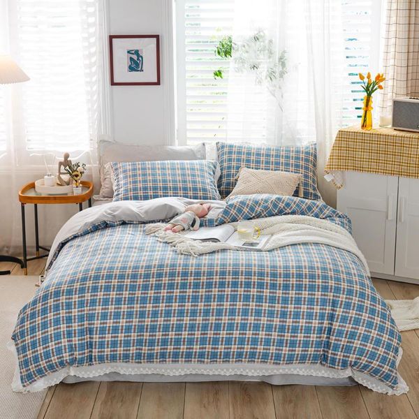 bedding sets bonenjoy set king size geometric style bedclothes blue color two sides duvet cover bed sheet with lace pillowcase
bedding sets bonenjoy set king size geometric style bedclothes blue color two sides duvet cover bed sheet with lace pillowcase