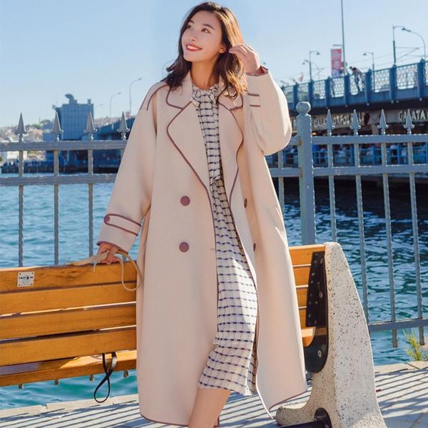 women's trench coats women solid medium long with belt beige white female full sleeve coat double breasted l2011111, Tan;black
women's trench coats women solid medium long with belt beige white female full sleeve coat double breasted l2011111, Tan;black