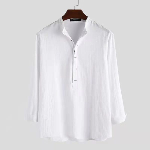men's casual shirts spring autumn chinese style cotton linen men loose solid long-sleeved shirt for tees streetwear camisa masculina, White;black
men's casual shirts spring autumn chinese style cotton linen men loose solid long-sleeved shirt for tees streetwear camisa masculina, White;black