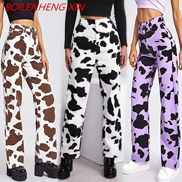 springtime women's pants straight leg jeans women high waist slim loose lndie folk printing casual fashion trousers, Blue
springtime women's pants straight leg jeans women high waist slim loose lndie folk printing casual fashion trousers, Blue