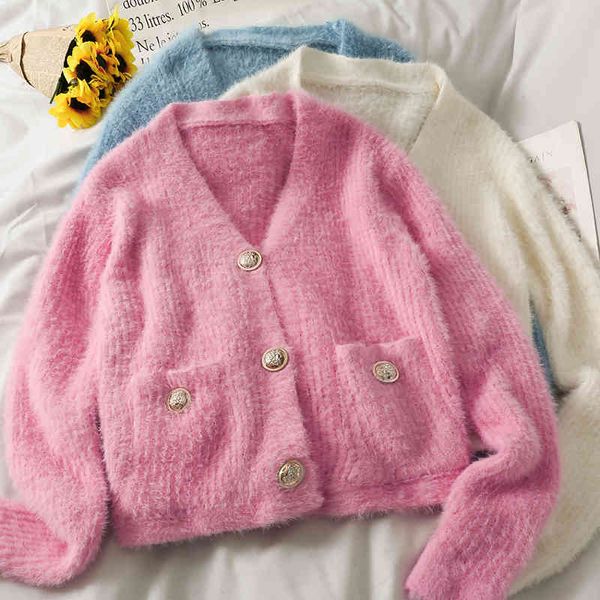 women's knits & tees female sweater with soft, elegant marten hair, cardigan v-cleavage, wool, korean jacket long sleeves, women's, White
women's knits & tees female sweater with soft, elegant marten hair, cardigan v-cleavage, wool, korean jacket long sleeves, women's, White