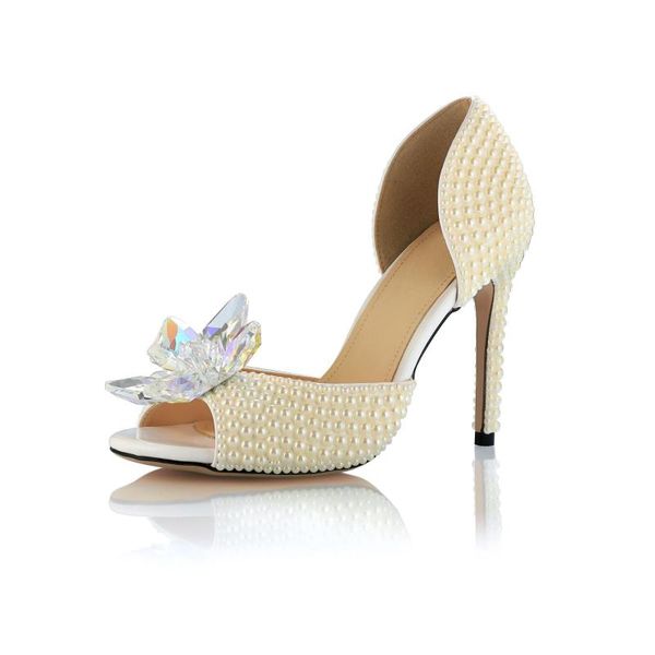 dress shoes handmade pearl wedding hollow peep toe sandals women crystal flower bridal high-heeled pumps heels ladies shoe, Black
dress shoes handmade pearl wedding hollow peep toe sandals women crystal flower bridal high-heeled pumps heels ladies shoe, Black
