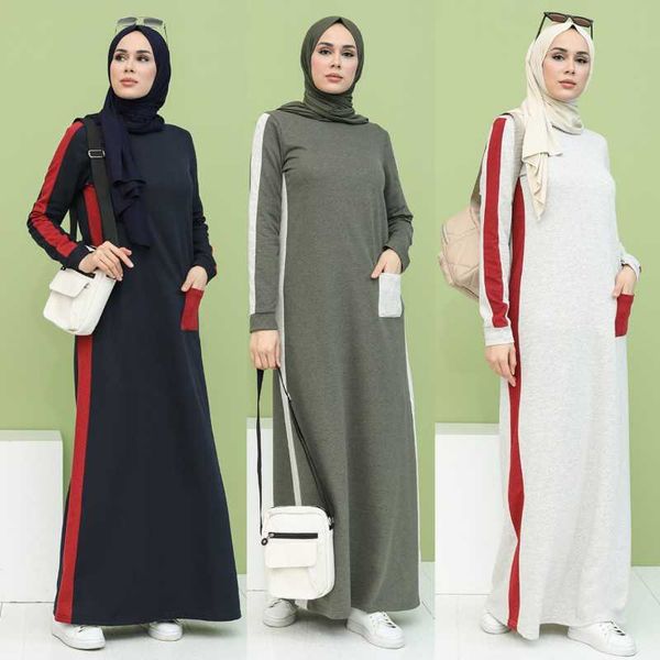 casual woman female islam fashion cotton muslim long sleeve pocket detail crew neck four season hijab solid colored ramadan ethnic clothing, Red
casual woman female islam fashion cotton muslim long sleeve pocket detail crew neck four season hijab solid colored ramadan ethnic clothing, Red