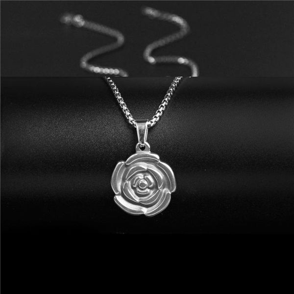 pendant necklaces vintage stainless steel everlasting rose necklace flower men's and women's jewelry, Silver
pendant necklaces vintage stainless steel everlasting rose necklace flower men's and women's jewelry, Silver