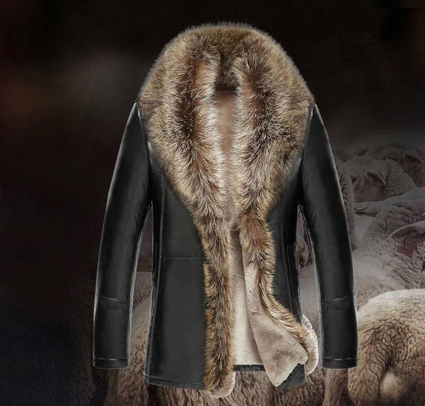 winter men real leather coats raccoon dog fur collars jacket coats male thick motorcycle jacket warm biker jacket m-4xl, Black
winter men real leather coats raccoon dog fur collars jacket coats male thick motorcycle jacket warm biker jacket m-4xl, Black