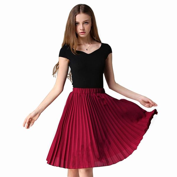 skirts high waist pleated skirt women solid color chiffon vintage knee length elastic spring autumn fashion pink, Black
skirts high waist pleated skirt women solid color chiffon vintage knee length elastic spring autumn fashion pink, Black