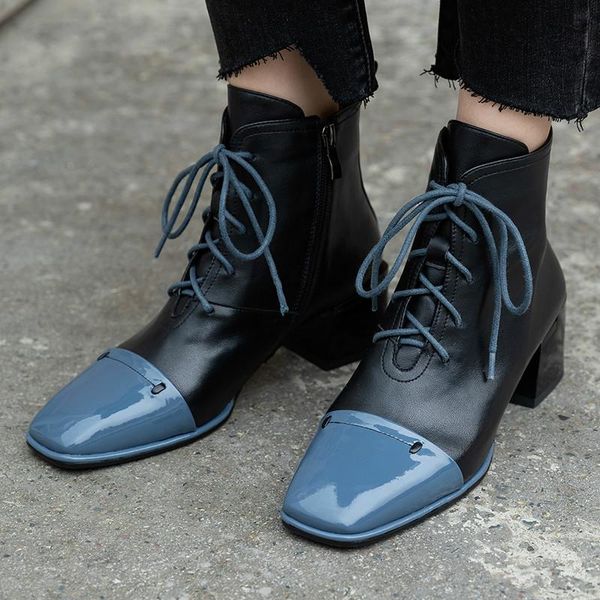 boots ankle for women square toe fashion shoes 2021 autumn winter short lace-up heels comfortable lady, Black
boots ankle for women square toe fashion shoes 2021 autumn winter short lace-up heels comfortable lady, Black