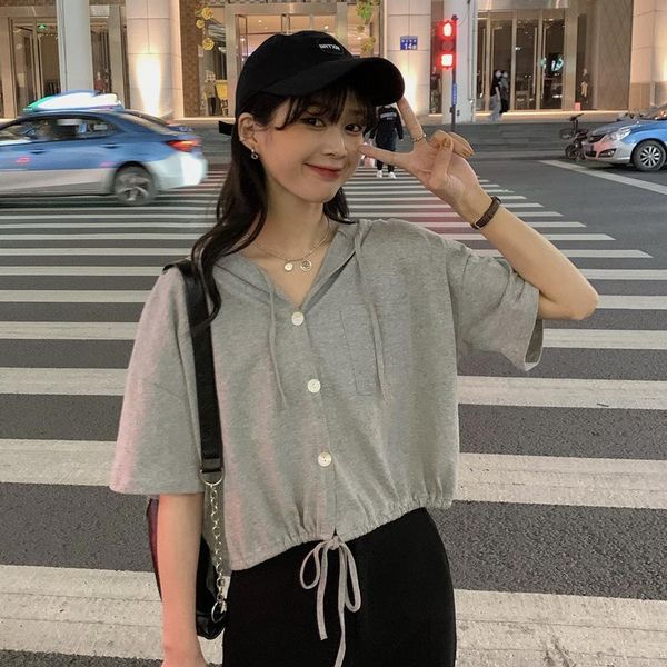 women's t-shirt 2021 summer loose single-breasted pocket hooded short sleeve casual mori girls t shirts 3 colors, White
women's t-shirt 2021 summer loose single-breasted pocket hooded short sleeve casual mori girls t shirts 3 colors, White