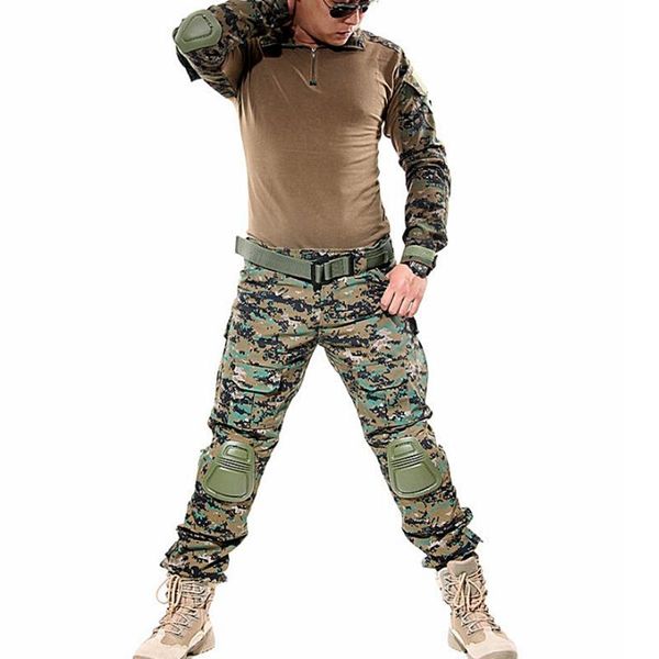 hunting sets tactical combat uniform set outdoor camofluage suits long shirt with pants + knee elbow pads army military clothes men, Camo
hunting sets tactical combat uniform set outdoor camofluage suits long shirt with pants + knee elbow pads army military clothes men, Camo