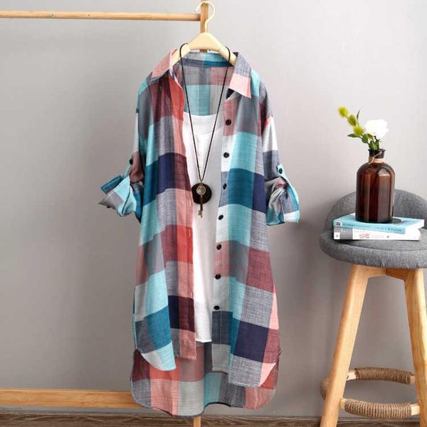 summer autumn fashion oversized 5xl long plaid shirt women chic checked blouse sleeve female loose casual shirts blusas women's blouses, White
summer autumn fashion oversized 5xl long plaid shirt women chic checked blouse sleeve female loose casual shirts blusas women's blouses, White