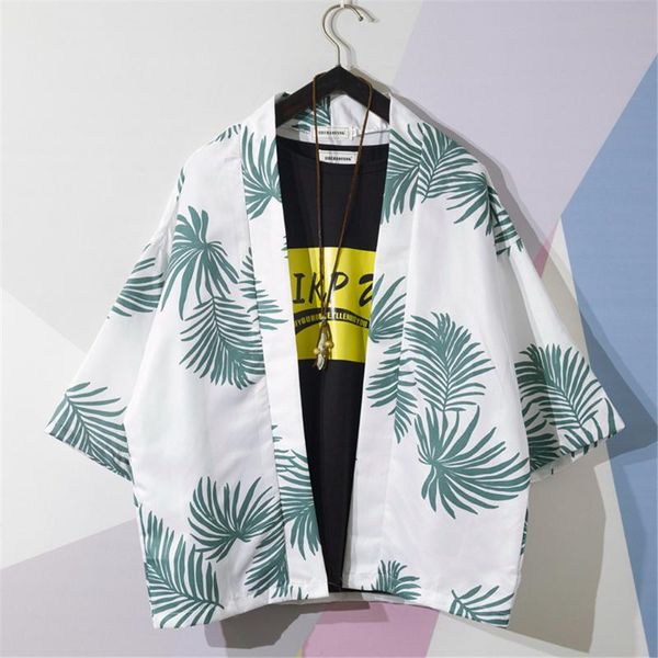 men's casual shirts fashion men printed japanese kimono cardigan thin spring summer 3/4 sleeve long 10.4, White;black
men's casual shirts fashion men printed japanese kimono cardigan thin spring summer 3/4 sleeve long 10.4, White;black