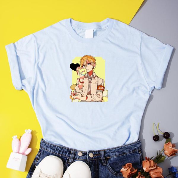 women's t-shirt kawaii minamoto kou printed t shirts fashion toilet-bound hanako-kun clothes japanese anime women shirt harajuku, White
women's t-shirt kawaii minamoto kou printed t shirts fashion toilet-bound hanako-kun clothes japanese anime women shirt harajuku, White