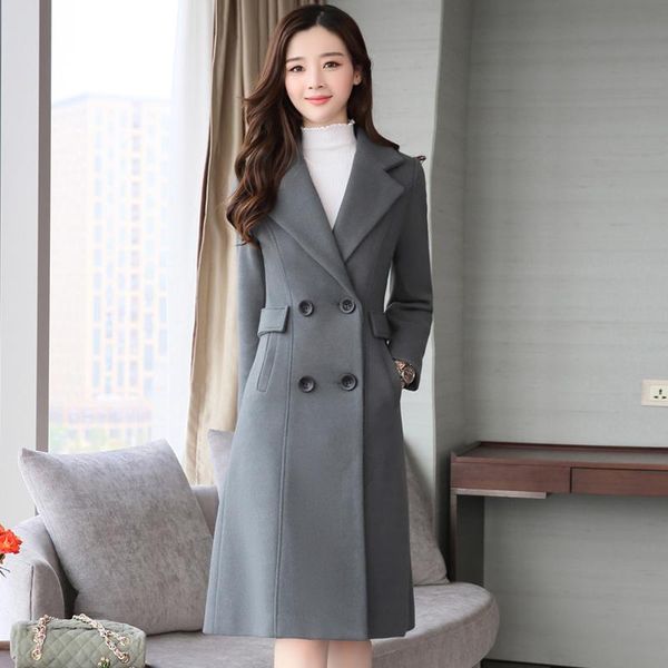 women's wool & blends kmetram women warm winter woolen coats female double breasted vintage slim long casaco feminino moda mujer 2021 i, Black
women's wool & blends kmetram women warm winter woolen coats female double breasted vintage slim long casaco feminino moda mujer 2021 i, Black