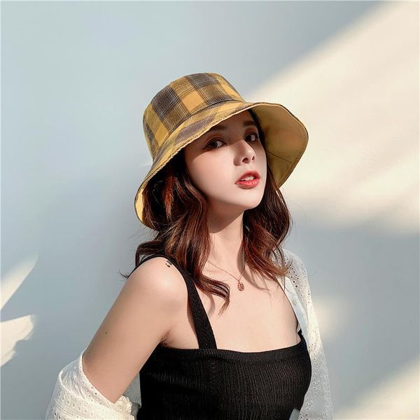 korean fisherman hat ladies double-sided plaid fabric leisure foldable basin factory direct sales wide brim hats, Blue;gray
korean fisherman hat ladies double-sided plaid fabric leisure foldable basin factory direct sales wide brim hats, Blue;gray