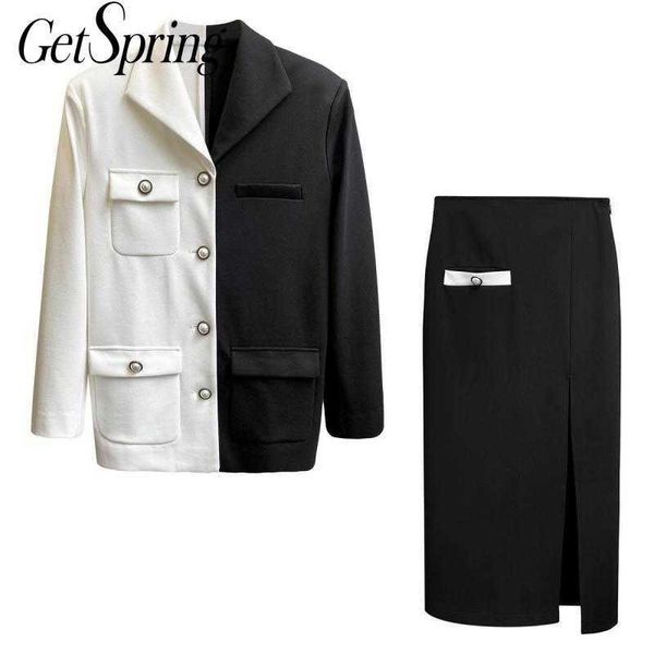 getspring women sets skirt color splicing multi pocket blazer split long 2 piece two 210601, White
getspring women sets skirt color splicing multi pocket blazer split long 2 piece two 210601, White