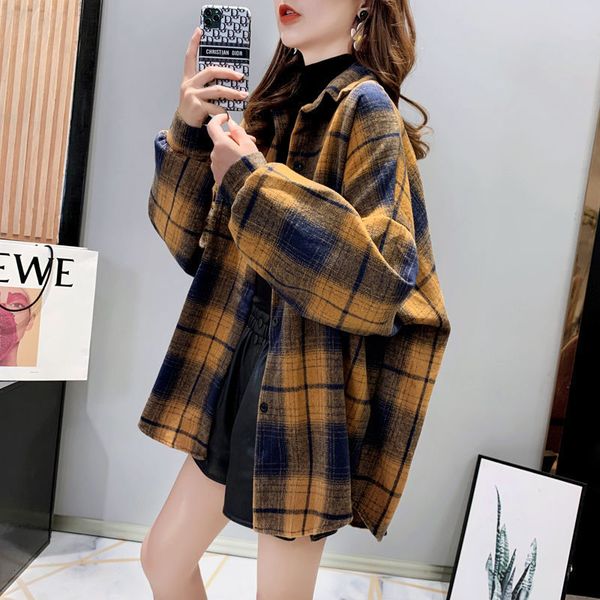 women's jackets long coat of the plaid shirt spring and female autumn no0i, Black;brown
women's jackets long coat of the plaid shirt spring and female autumn no0i, Black;brown