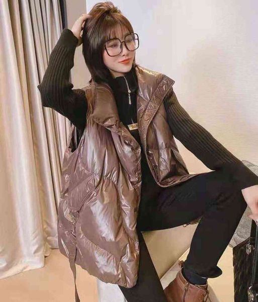 down et vest women wear 2021 spring and autumn fashion loose white duck down waistcoat, Black;white
down et vest women wear 2021 spring and autumn fashion loose white duck down waistcoat, Black;white