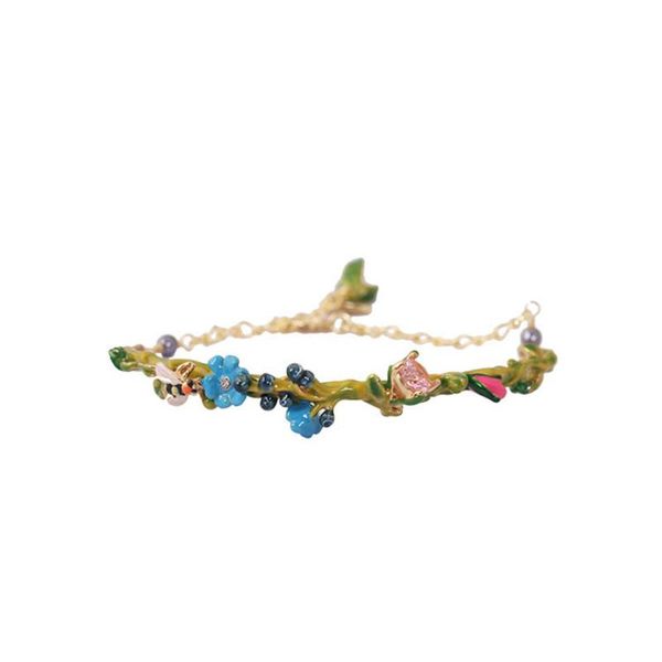 european and american product rose series blue flower bee branch bracelet female qingdao enamel jewelry bangle, Black
european and american product rose series blue flower bee branch bracelet female qingdao enamel jewelry bangle, Black