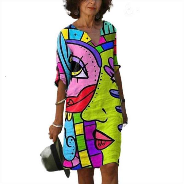 dresses summer woman plus size loose casual graffiti printed v neck floral print summer half sleeve dress, Black;gray
dresses summer woman plus size loose casual graffiti printed v neck floral print summer half sleeve dress, Black;gray