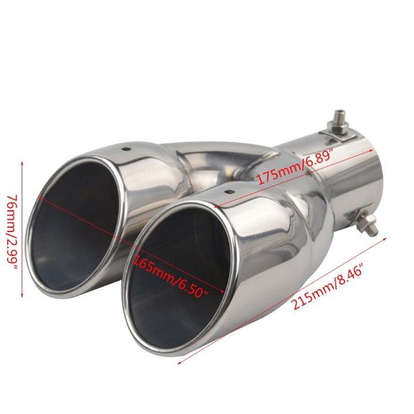motorcycle exhaust system t3ed muffler dual tip tailpipe 2.5 inch inlet 3" outlet 8.1" length polished stainless 1.2mm thickness (
motorcycle exhaust system t3ed muffler dual tip tailpipe 2.5 inch inlet 3" outlet 8.1" length polished stainless 1.2mm thickness (