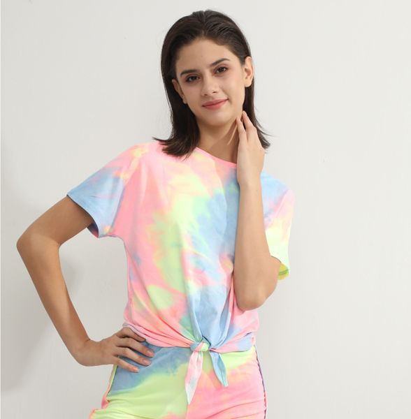 women's sleepwear tie dyed casual pajamas in spring and summer of 2021 fashion bows mixed color tapered round ne, Black;red
women's sleepwear tie dyed casual pajamas in spring and summer of 2021 fashion bows mixed color tapered round ne, Black;red