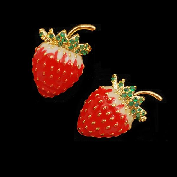 cute 2pcs/pak golden seed red enamel small strawberry safety lapel pin for women cloth jacket collar blouse lightweight jewelry, Gray
cute 2pcs/pak golden seed red enamel small strawberry safety lapel pin for women cloth jacket collar blouse lightweight jewelry, Gray